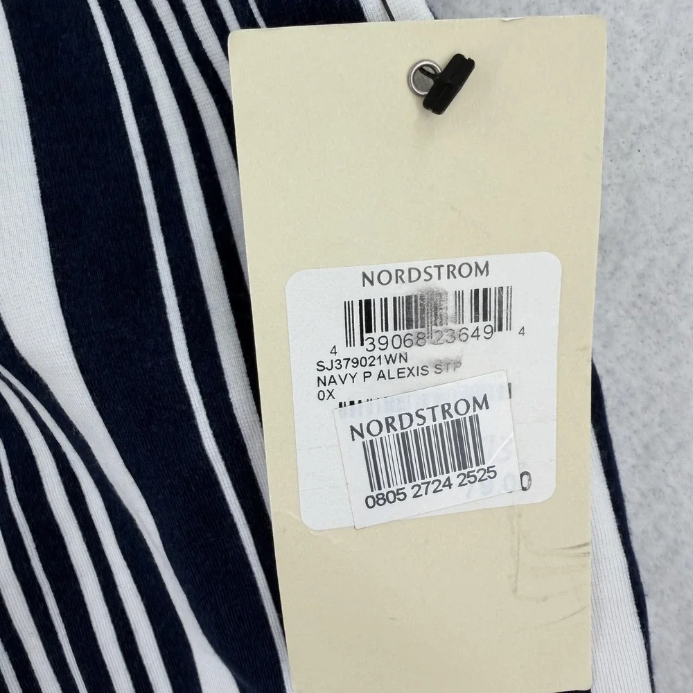 Sejour Skirt Womens 0X Plus Navy White Striped Alexis Pencil Pull On‎ Stretch